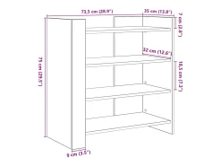 Aparador de madera de ingeniería gris Sonoma 73,5x35x75 cm