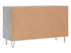Aparador de madera de ingeniería gris hormigón 100x36x60 cm