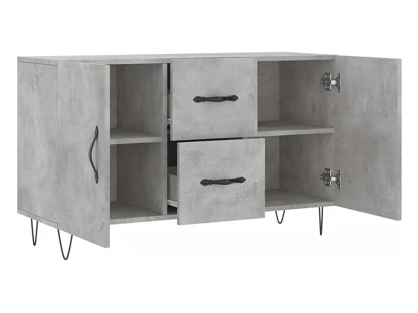 Aparador de madera de ingeniería gris hormigón 100x36x60 cm
