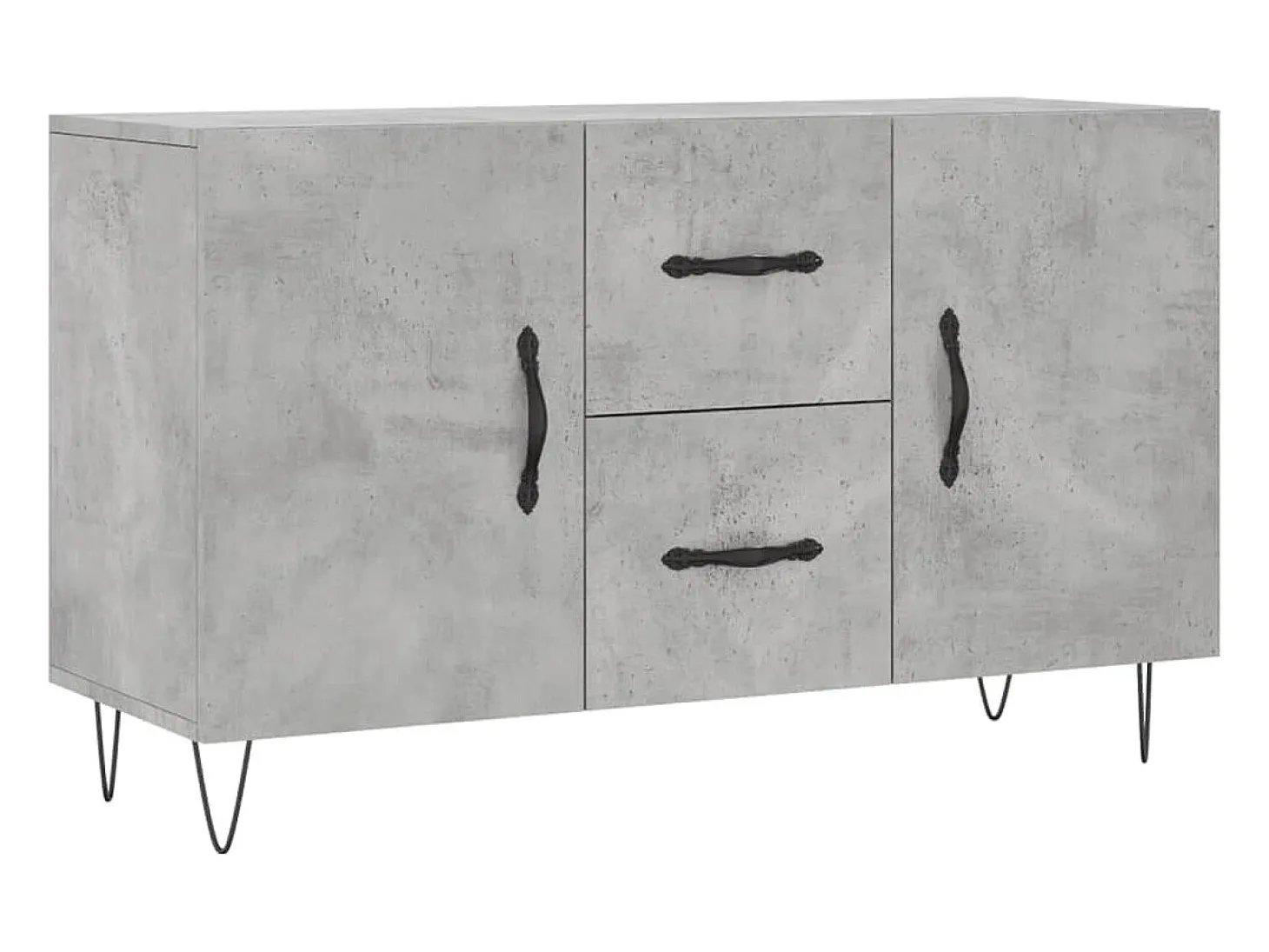 Aparador de madera de ingeniería gris hormigón 100x36x60 cm