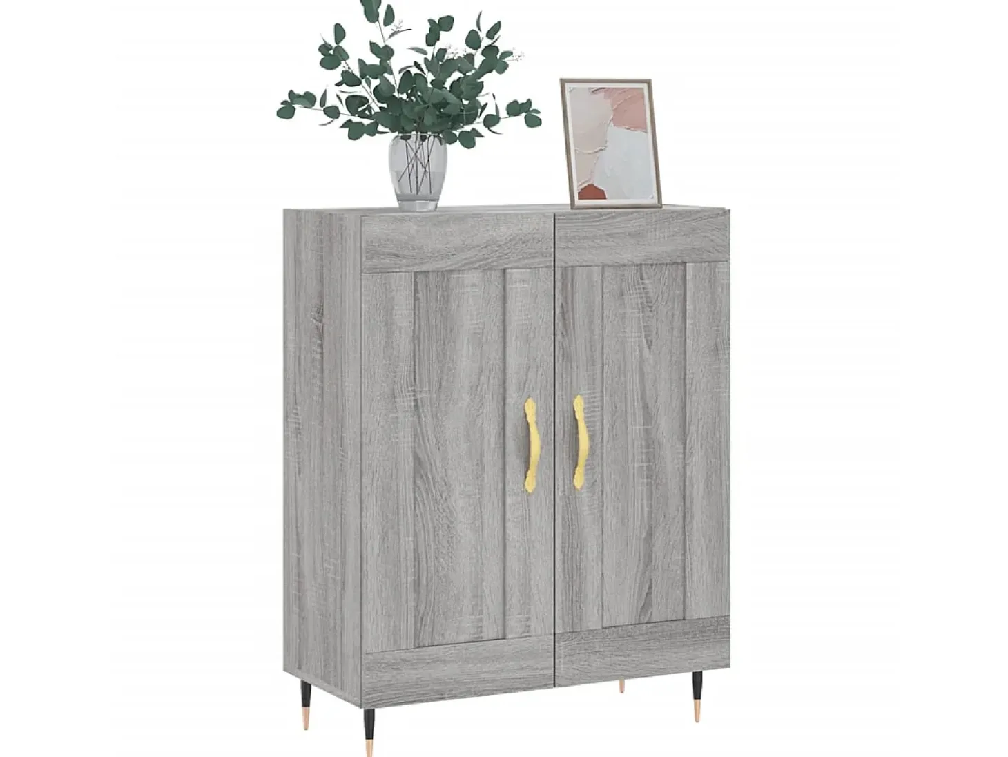 Aparador de madera de ingeniería gris Sonoma 69,5x34x90 cm ES41366