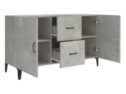 Aparador de madera de ingeniería gris hormigón 100x36x60 cm