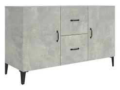 Aparador de madera de ingeniería gris hormigón 100x36x60 cm