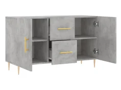 Aparador de madera de ingeniería gris hormigón 100x36x60 cm ES17145