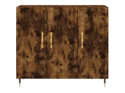Aparador de madera de ingeniería roble ahumado 90x34x80 cm
