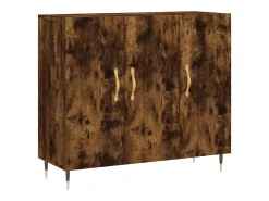 Aparador de madera de ingeniería roble ahumado 90x34x80 cm