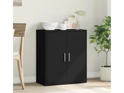 Aparador de madera de ingeniería negro 79x38x80 cm