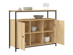 Aparador de madera de ingeniería roble Sonoma 100x35x80 cm ES82875