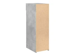 Aparador de madera de ingeniería gris hormigón 30x42,5x93 cm