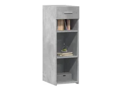 Aparador de madera de ingeniería gris hormigón 30x42,5x93 cm