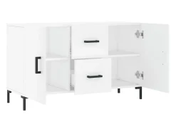 Aparador de madera de ingeniería blanco 100x36x60 cm ES67687