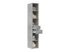 Aparador de madera de ingeniería gris hormigón 30x42,5x185 cm