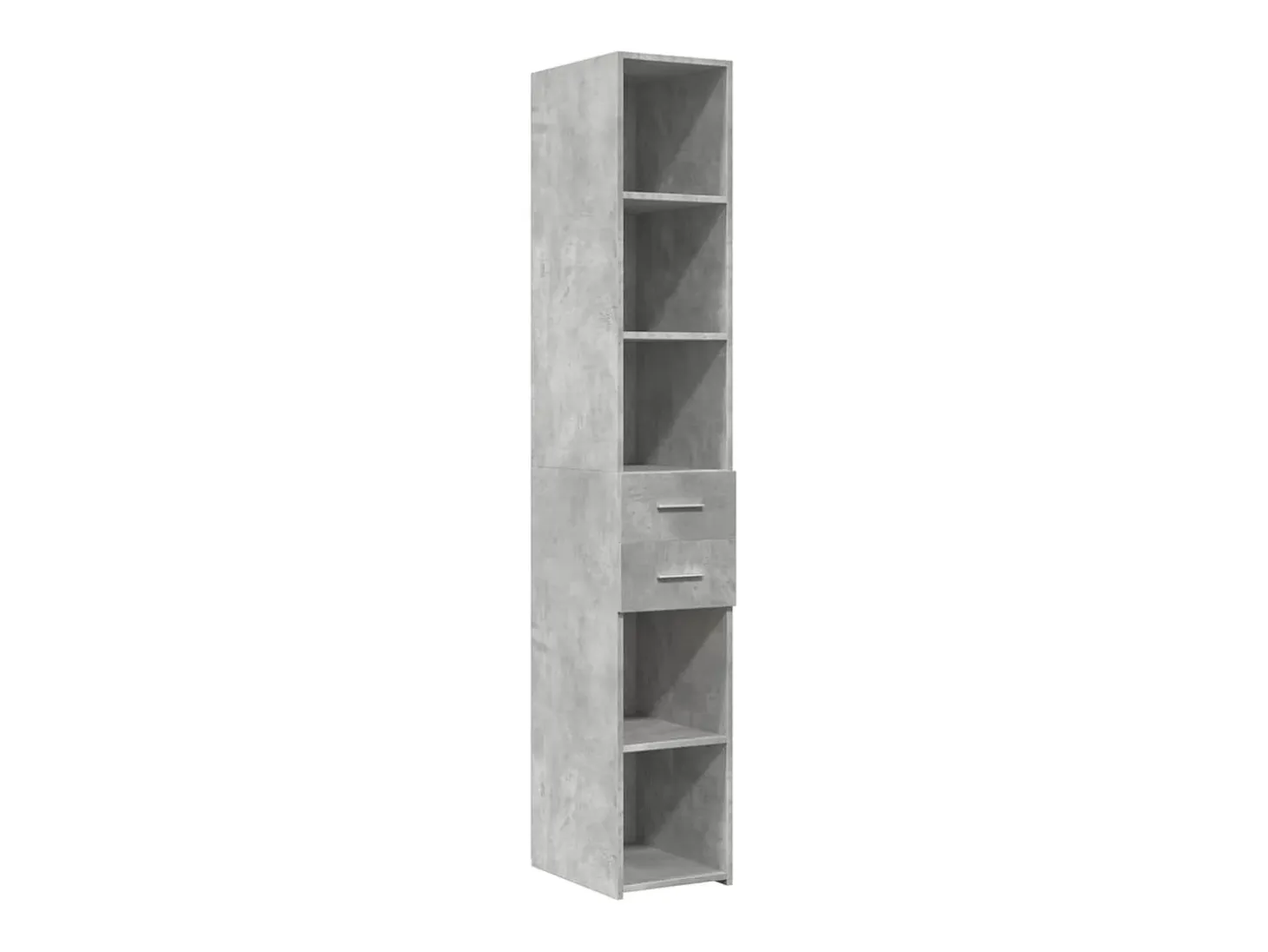Aparador de madera de ingeniería gris hormigón 30x42,5x185 cm