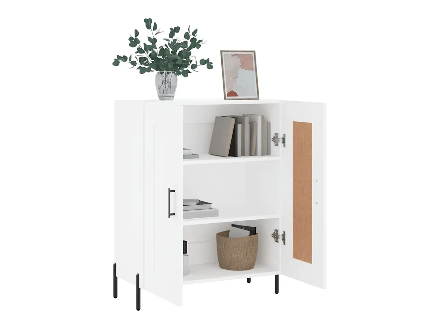 Aparador de madera de ingeniería blanco 69,5x34x90 cm