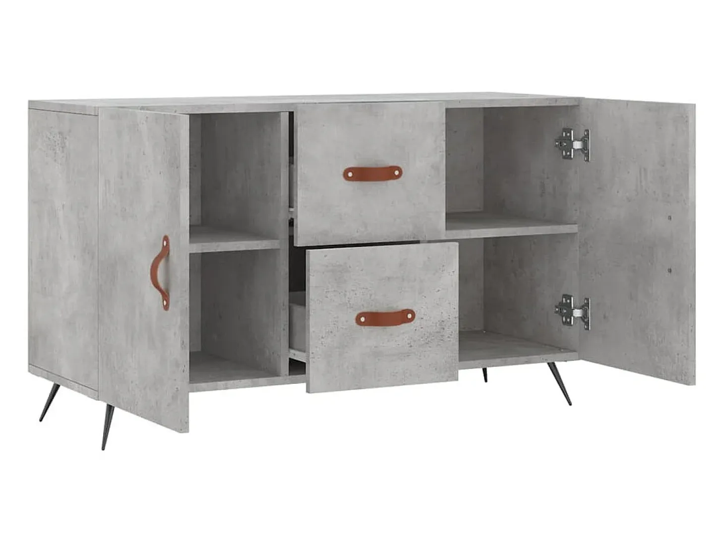 Aparador de madera de ingeniería gris hormigón 100x36x60 cm