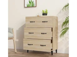 Aparador de madera de ingeniería roble Sonoma 69,5x34x90 cm ES48876