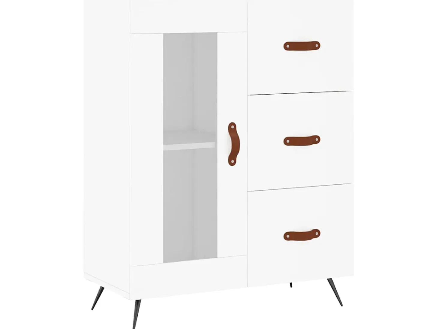 Aparador de madera de ingeniería blanco 69,5x34x90 cm ES94518