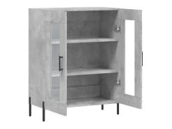 Aparador de madera de ingeniería gris hormigón 69,5x34x90 cm