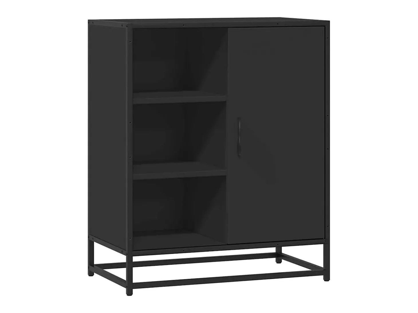 Aparador de madera de ingeniería negro 62x35x76 cm