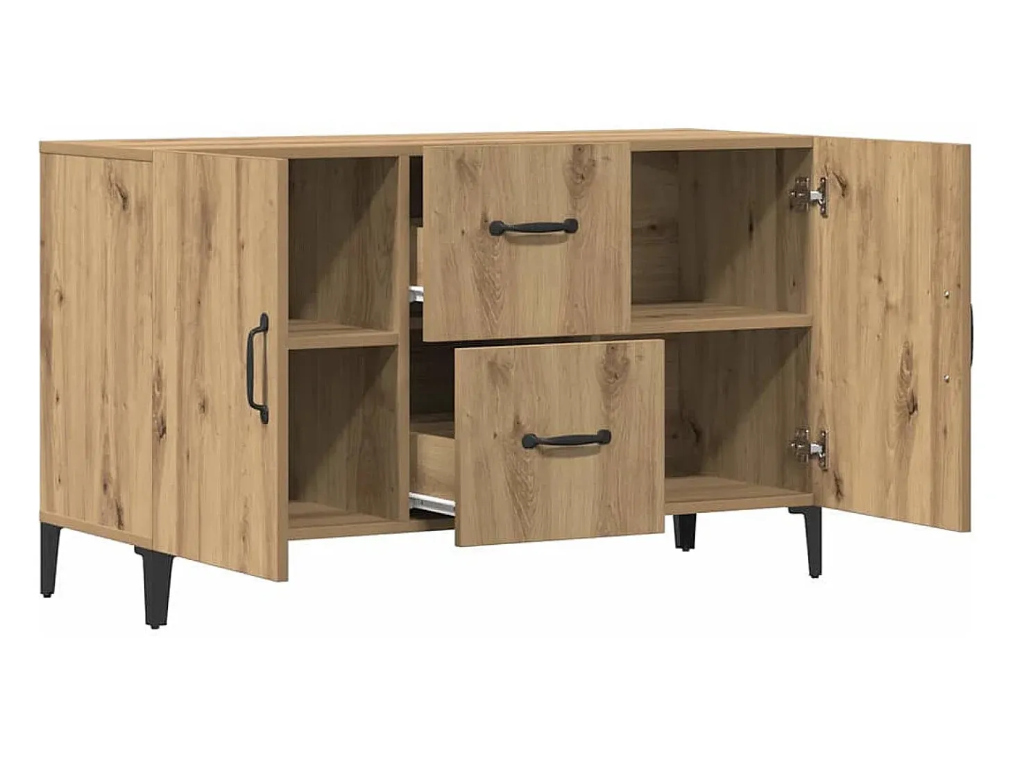 Aparador de madera de ingeniería roble artisan 100x36x60 cm