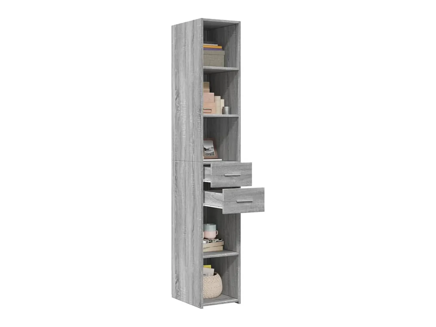 Aparador de madera de ingeniería gris Sonoma 30x42,5x185 cm
