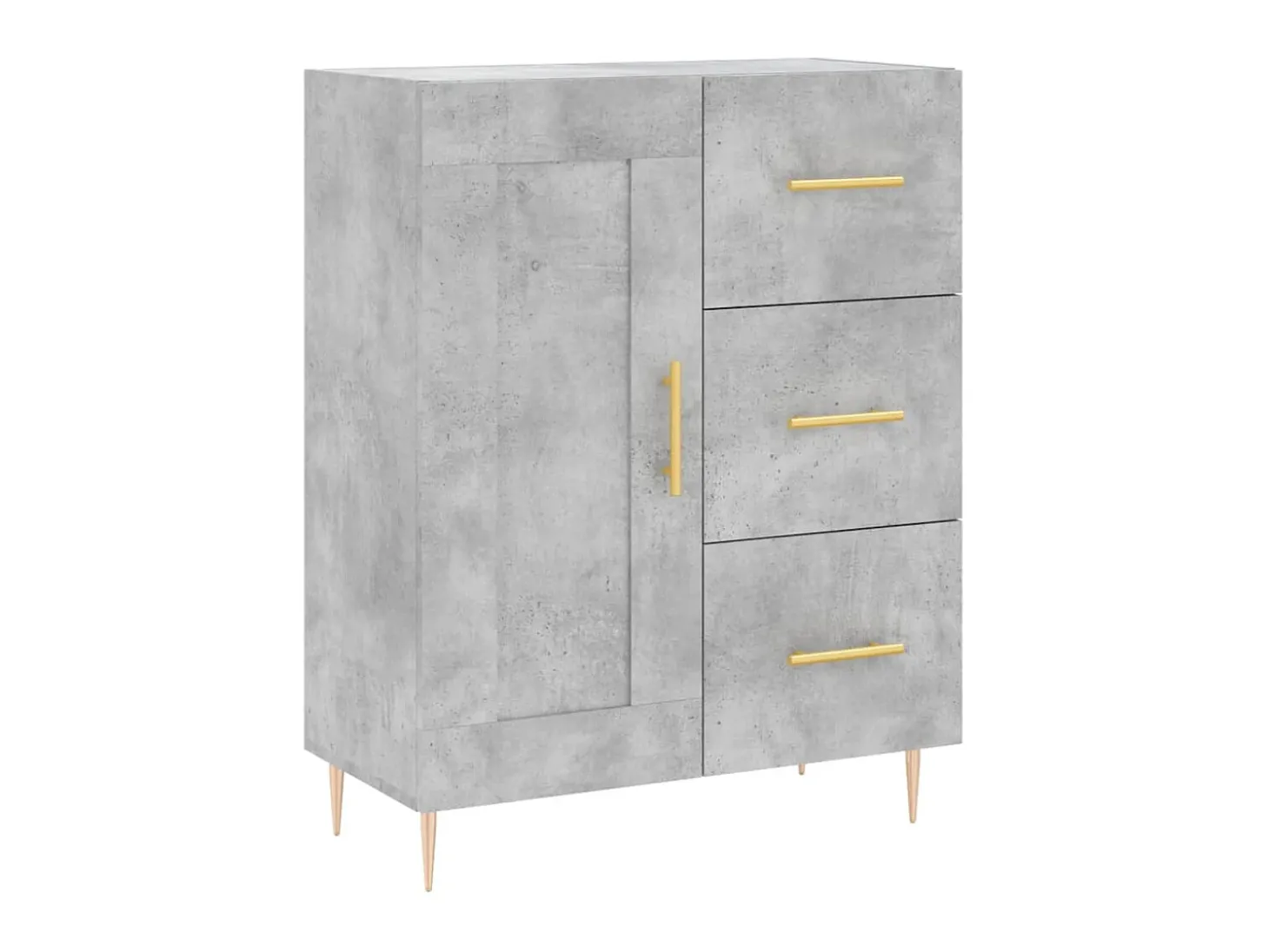 Aparador de madera de ingeniería gris hormigón 69,5x34x90 cm ES79195
