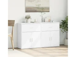 Aparador de madera de ingeniería 2 uds blanco 60x31x70 cm