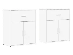 Aparador de madera de ingeniería 2 uds blanco 60x31x70 cm