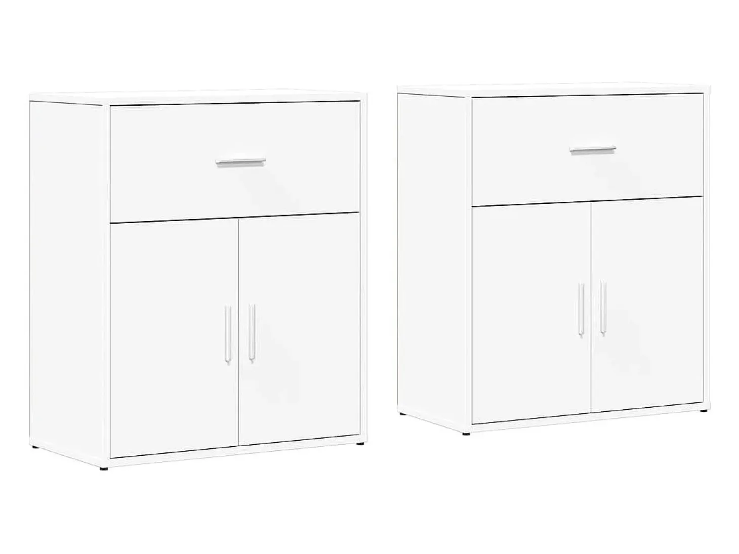 Aparador de madera de ingeniería 2 uds blanco 60x31x70 cm
