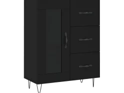 Aparador de madera de ingeniería negro 69,5x34x90 cm ES54784