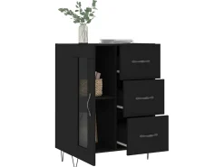 Aparador de madera de ingeniería negro 69,5x34x90 cm ES54784