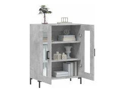 Aparador de madera de ingeniería gris hormigón 69,5x34x90 cm