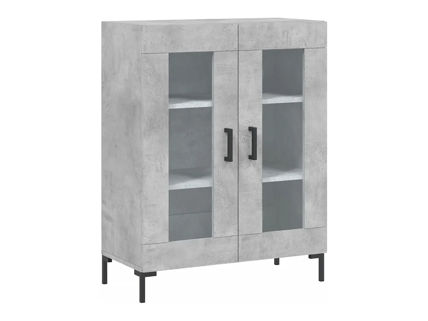 Aparador de madera de ingeniería gris hormigón 69,5x34x90 cm