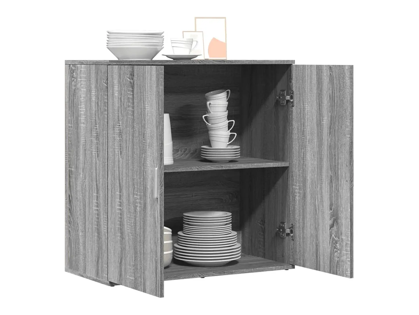 Aparador de madera de ingeniería gris Sonoma 79x38x80 cm