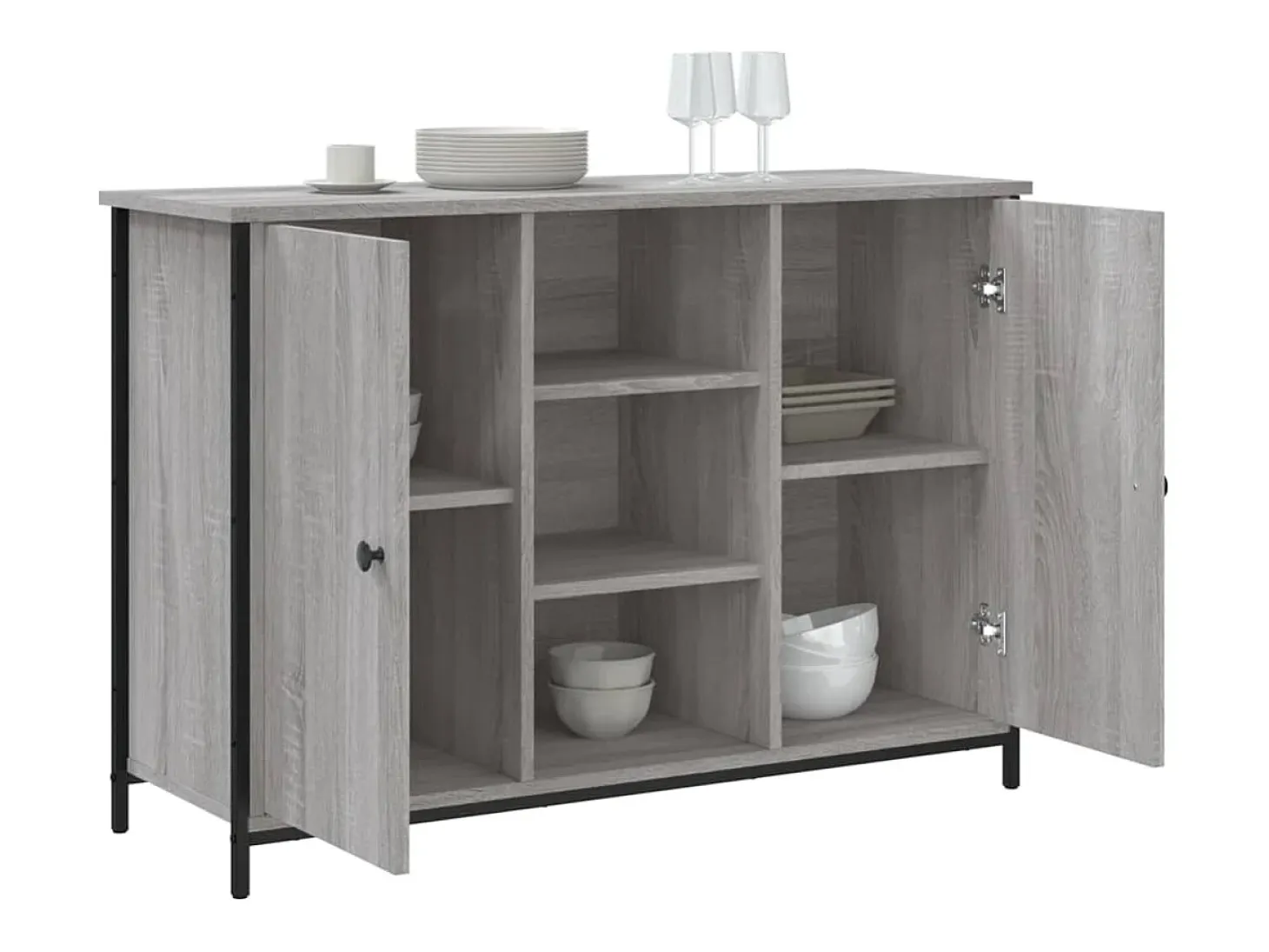 Aparador de madera de ingeniería gris Sonoma 100x35x70 cm