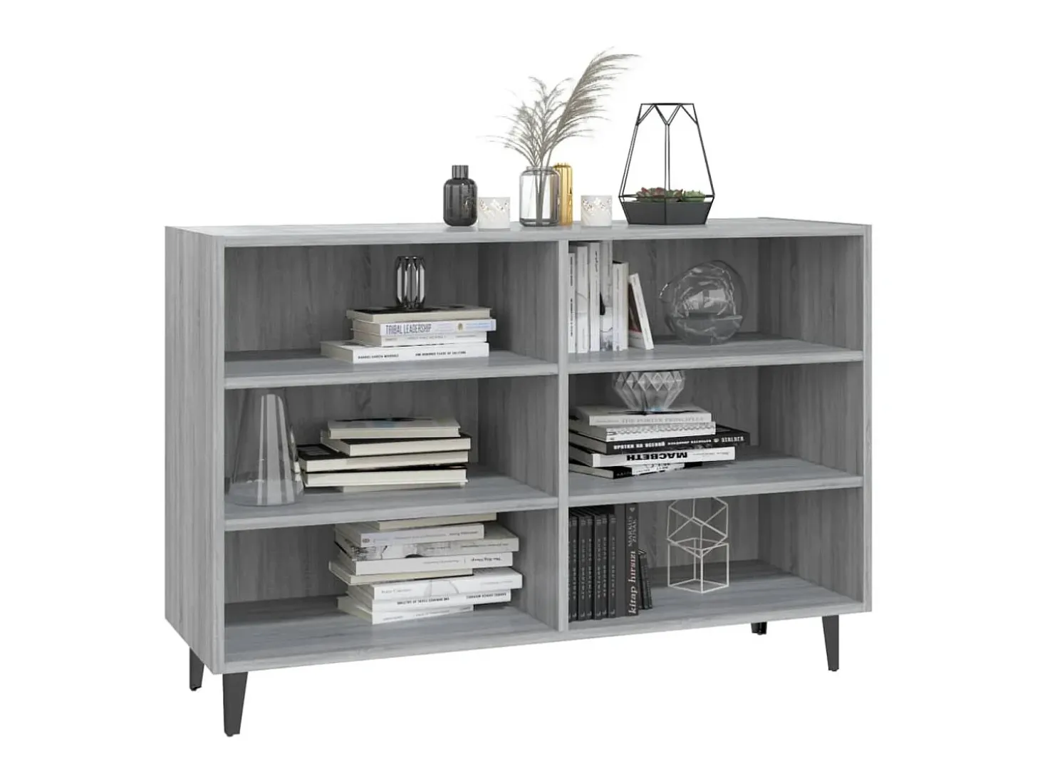 Aparador de madera de ingeniería gris Sonoma 103,5x35x70 cm ES74223