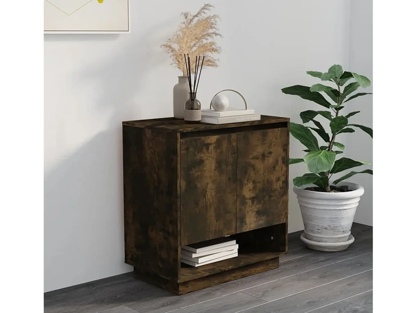 Aparador de madera de ingeniería roble ahumado 70x41x75 cm