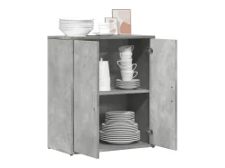 Aparador de madera de ingeniería gris hormigón 60x31x70 cm ES734717