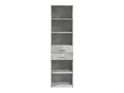 Aparador de madera de ingeniería gris hormigón 50x42,5x185 cm