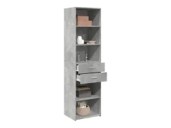 Aparador de madera de ingeniería gris hormigón 50x42,5x185 cm