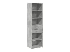 Aparador de madera de ingeniería gris hormigón 50x42,5x185 cm
