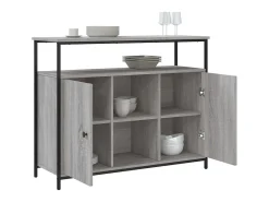 Aparador de madera de ingeniería gris Sonoma 100x35x80 cm ES56505