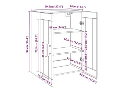 Aparador de madera de ingeniería envejecida 69,5x34x90 cm