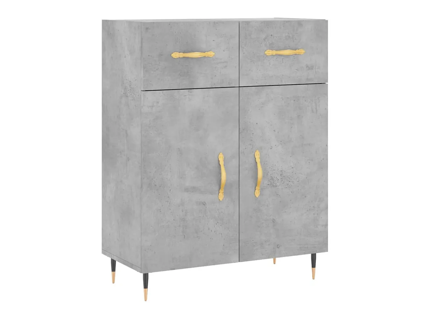 Aparador de madera de ingeniería gris hormigón 69,5x34x90 cm ES25526