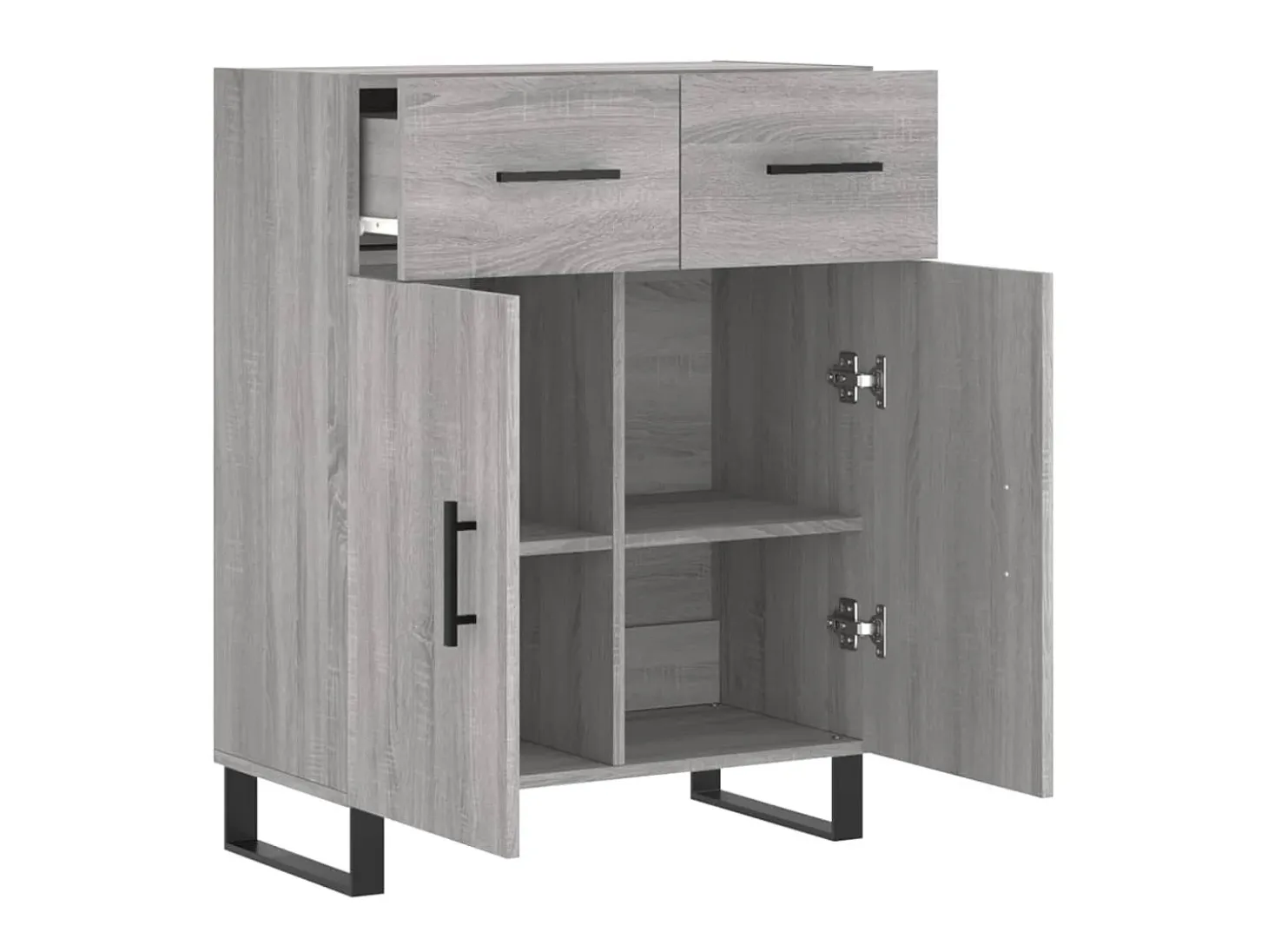 Aparador de madera de ingeniería gris Sonoma 69,5x34x90 cm ES55576