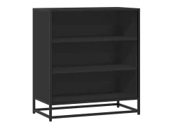 Aparador de madera de ingeniería y metal negro 68x35x76 cm