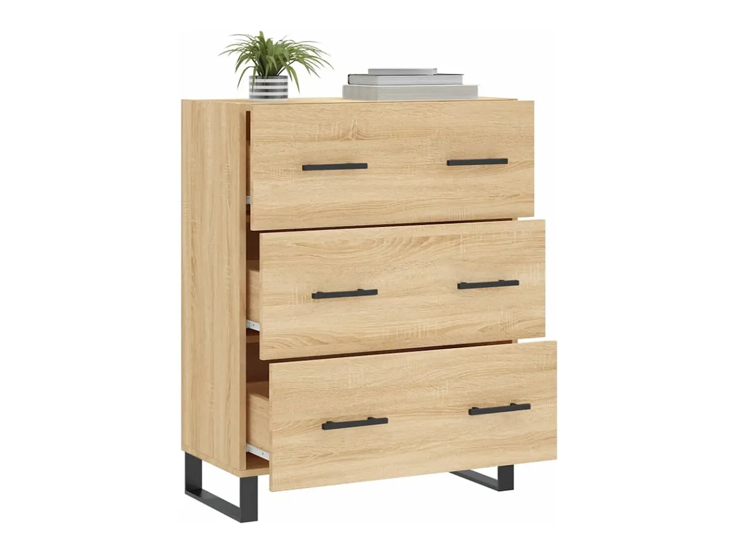 Aparador de madera de ingeniería roble Sonoma 69,5x34x90 cm