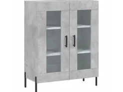 Aparador de madera de ingeniería gris hormigón 69,5x34x90 cm ES19726