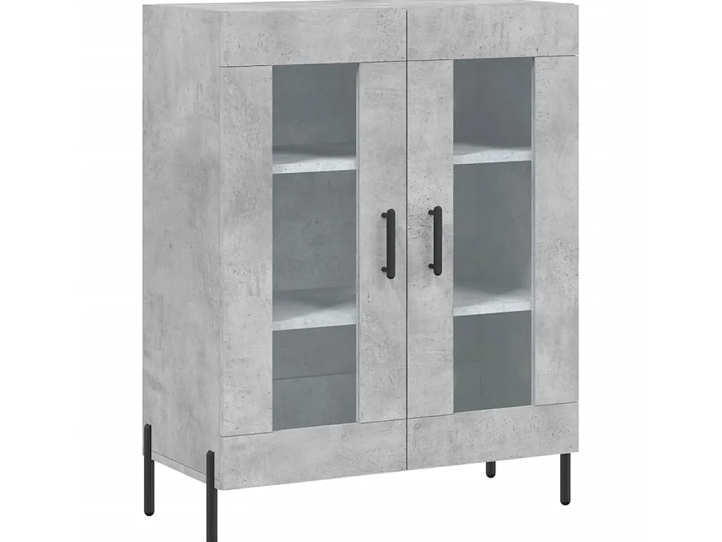 Aparador de madera de ingeniería gris hormigón 69,5x34x90 cm ES19726