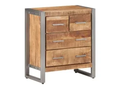 Aparador de madera de mango rugosa 60x35x70 cm